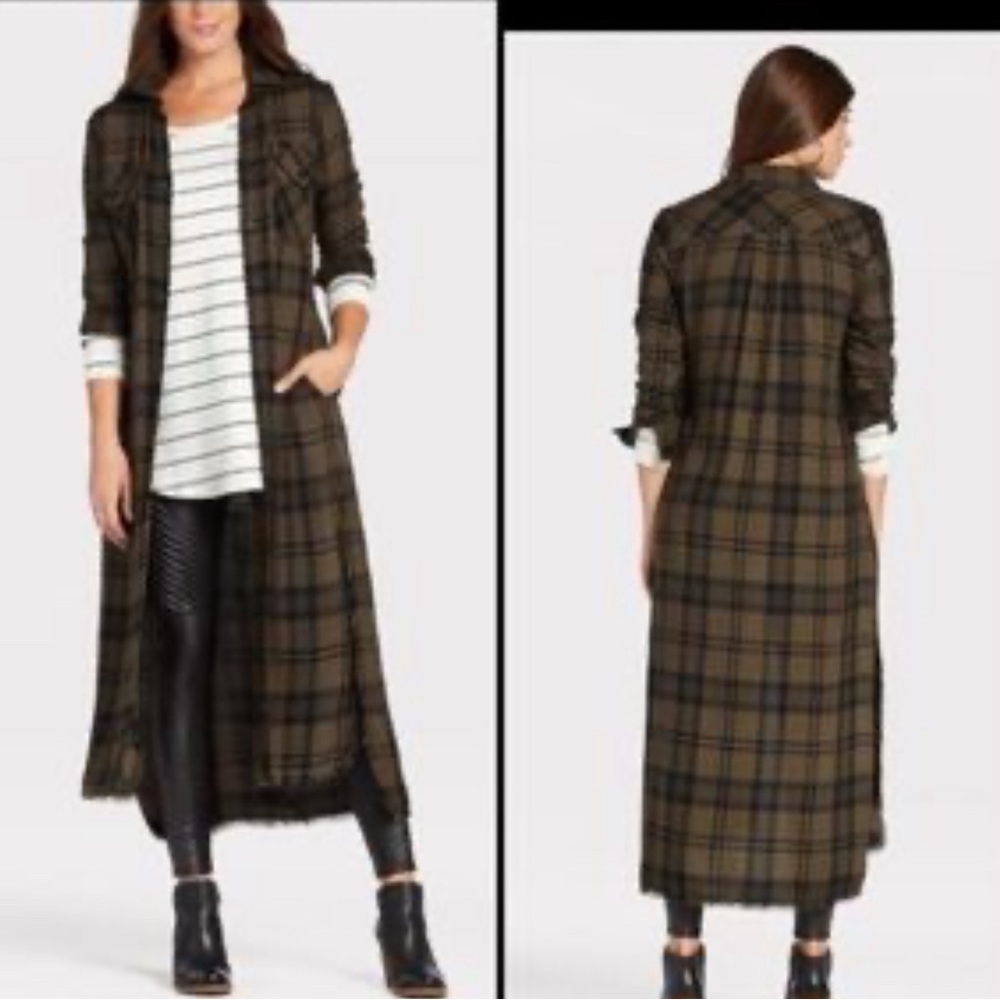 Cloth & Stone Plaid Duster XS